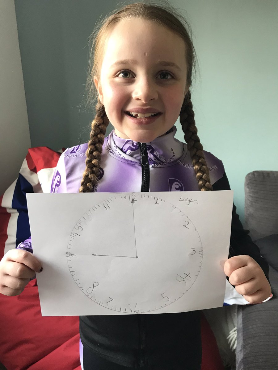 emwhyle's tweet photo. @TickfordPark No cardboard so Layla drew a clock telling the time that she starts Joe Wicks workout everyday #tp4year4 https://t.co/7KgRwvAWvD