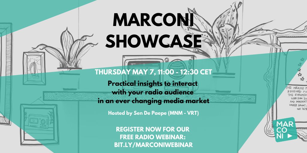 🤩 We can't wait until Dec <a href="/RadiodaysEurope/">Radiodays Europe</a> to show you how #radio makers can increase interaction with #listeners. 
So we're organising a <a href="/MARCONI_EU/">MARCONI</a> webinar on May 7!

👉 Register now bit.ly/marconiwebinar

<a href="/VRT/">VRT</a> @NPO <a href="/uhasselt/">Universiteit Hasselt</a> @IN2 <a href="/pluxbox/">Pluxbox</a> <a href="/univienna/">Universität Wien</a> <a href="/faktion/">Faktion</a> @JOAN_RESEARCH