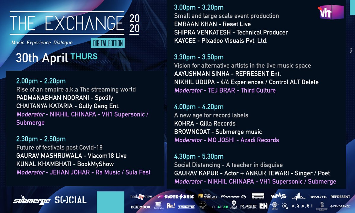 The Exchange - Class Of 2020 💯
Looking forward to 2 days of conferences spearheaded by the big guns of our music industry.  
Block the dates for 29th and 30th April! #TheExchange2020