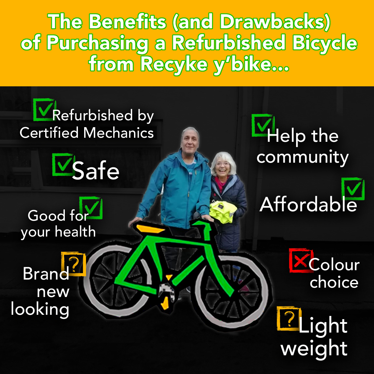 It's wonderful to have so many people interested in cycling! And as a result we've welcomed lots of new customers to Recyke y'bike. Lots of our new customers aren't sure what to expect from our bikes so here's a quick guide.   #reuse #recycle #cycle