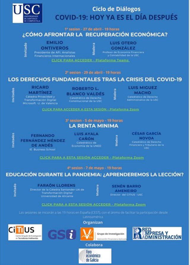 Que vergoña allea sinto con este cartaz sen mulleres. Non somos acaso quen   de  reflexionar e aportar? Decisión lamentable dos organizadores. Flaco favor á institución!!