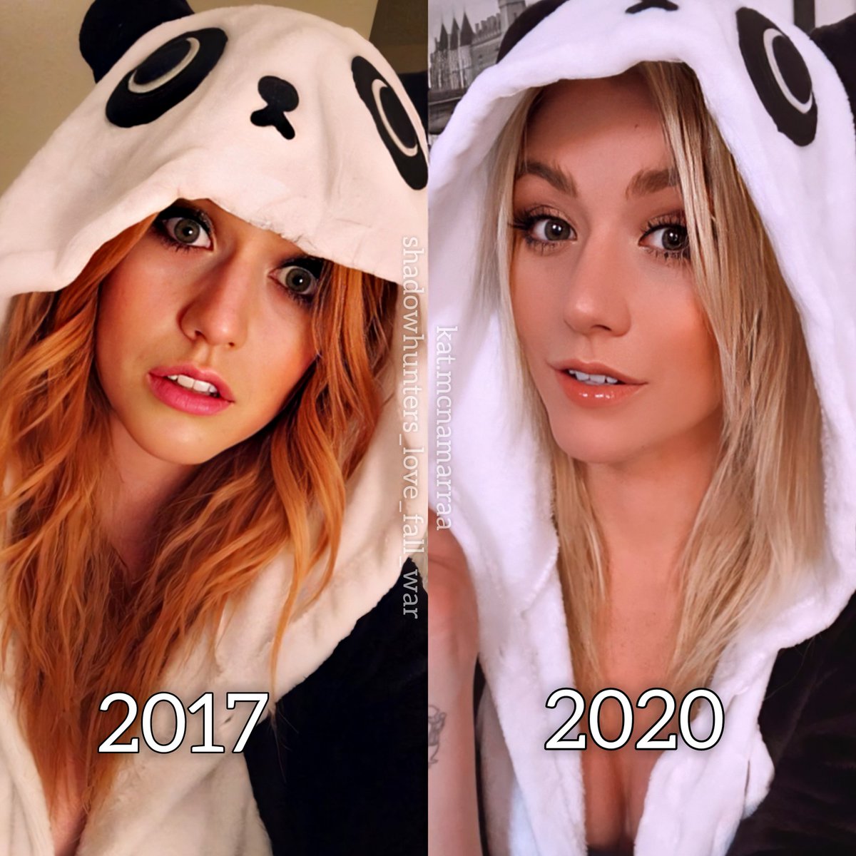 Wild_cat4444's tweet photo. Kat is in panda hood 🐼🐼❤❤ 2017 &amp; 2020 #KatherineMcNamara #shadowhunterslegacy https://t.co/OnTCfEj84G