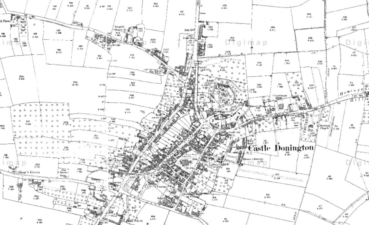 Simply, one of the functions of a castle was often the base for government, either royal, or as in Castle Donington, of the lord who built a castle on his manor of Donington c.1150. It's the round feature in the middle of this map. [continues]