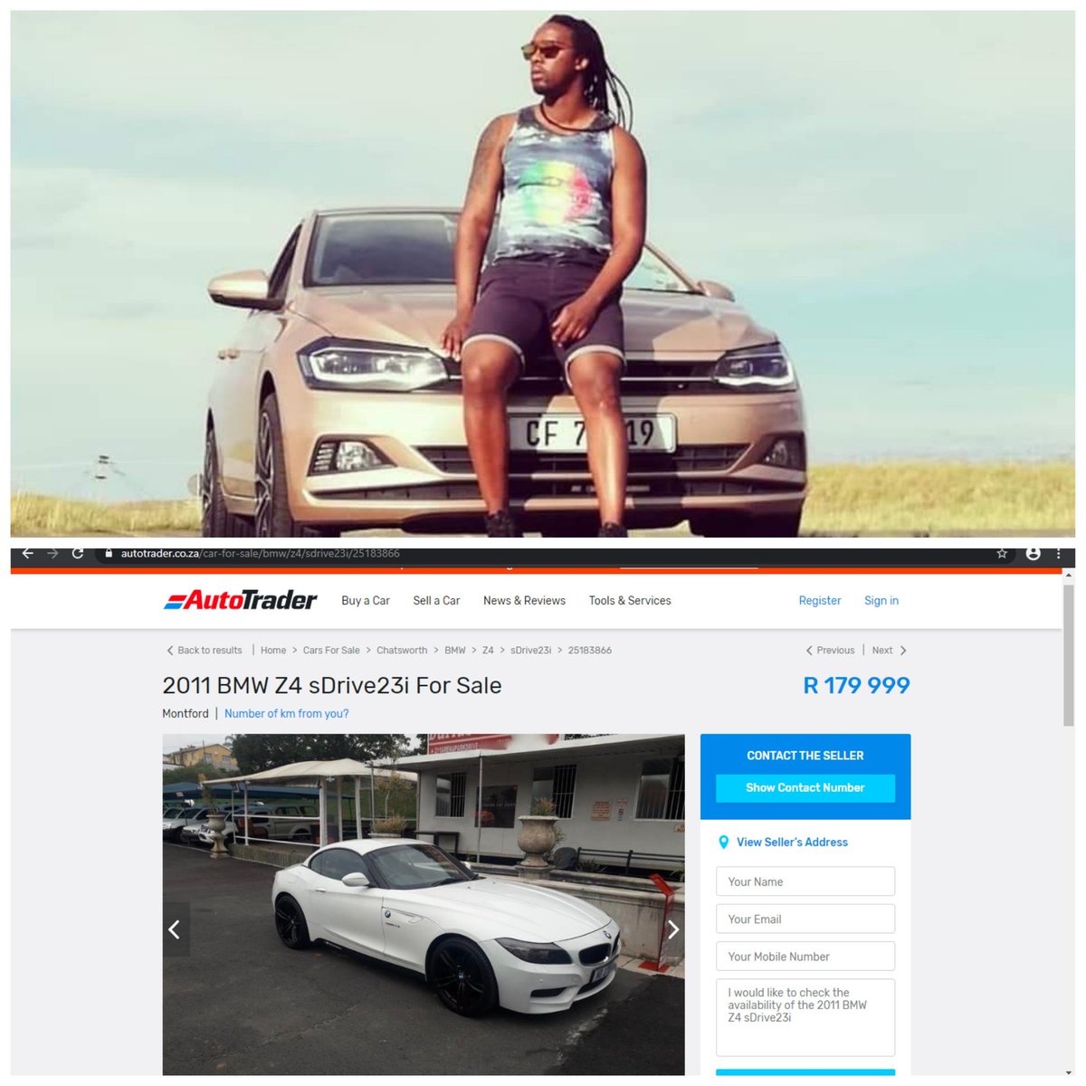 NKULEHMOS's tweet photo. @AutoTraderSA Isn't She Beautiful.... Z4
#WinAnyCar
#Carfie https://t.co/DigwIZbaQ1