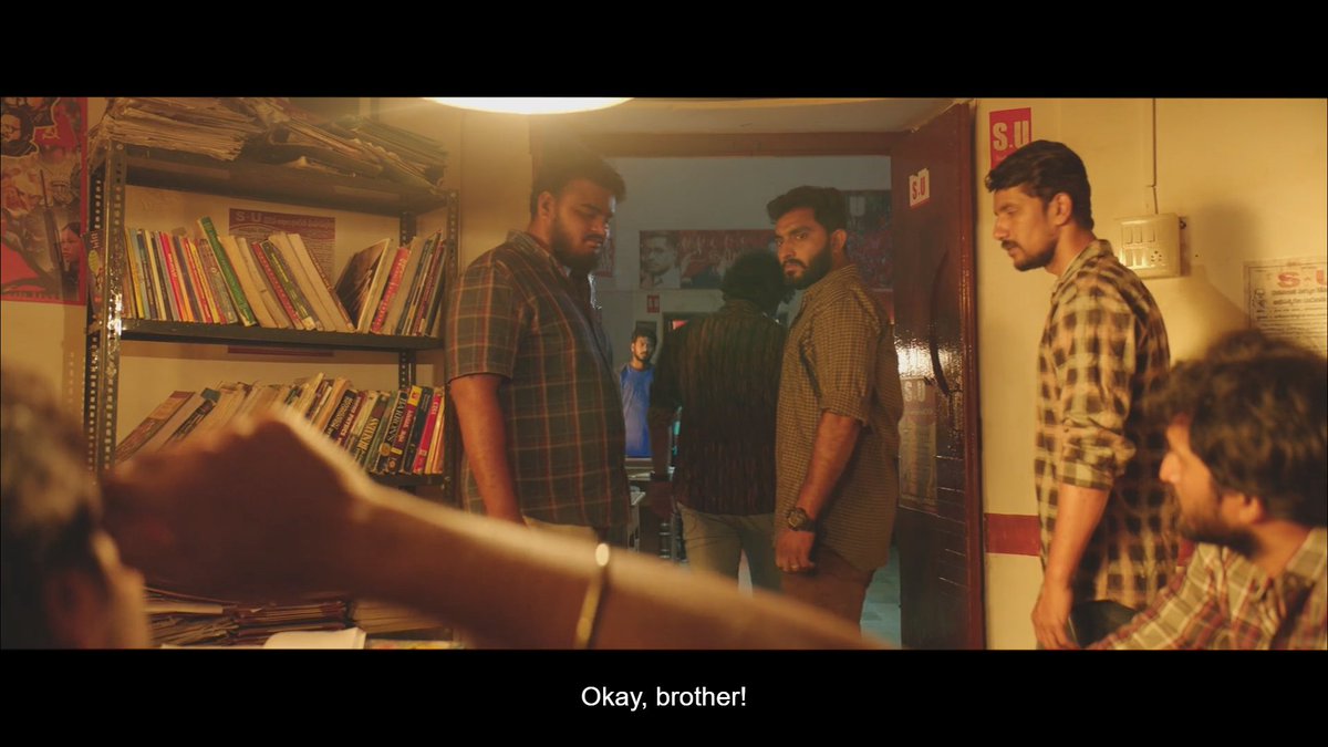 I wish the "Comrade" scenes are done with more vigor and intensity. Not that I'm complaining or anything. For the people, whether you are not informed about details, you can look there's a Sri Sri's picture (In Pic 1) and M.N Roy and Puchalapalli Sundarayya's photos (Pic 4).