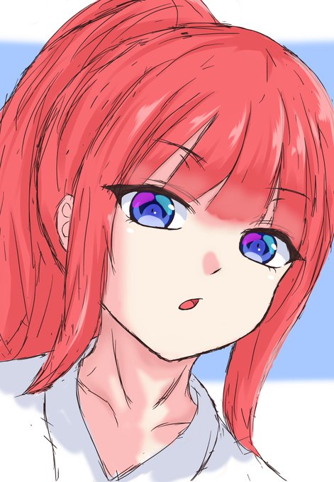 Potoy01さんがTwitterに投稿した中野二乃(五等分の花嫁)のイラスト。