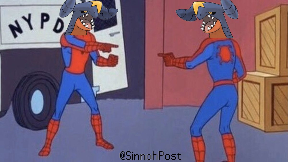 SinnohPost's tweet photo. When you send out your Garchomp to take out Cynthia’s Garchomp 😂 https://t.co/UZprqTD1iq