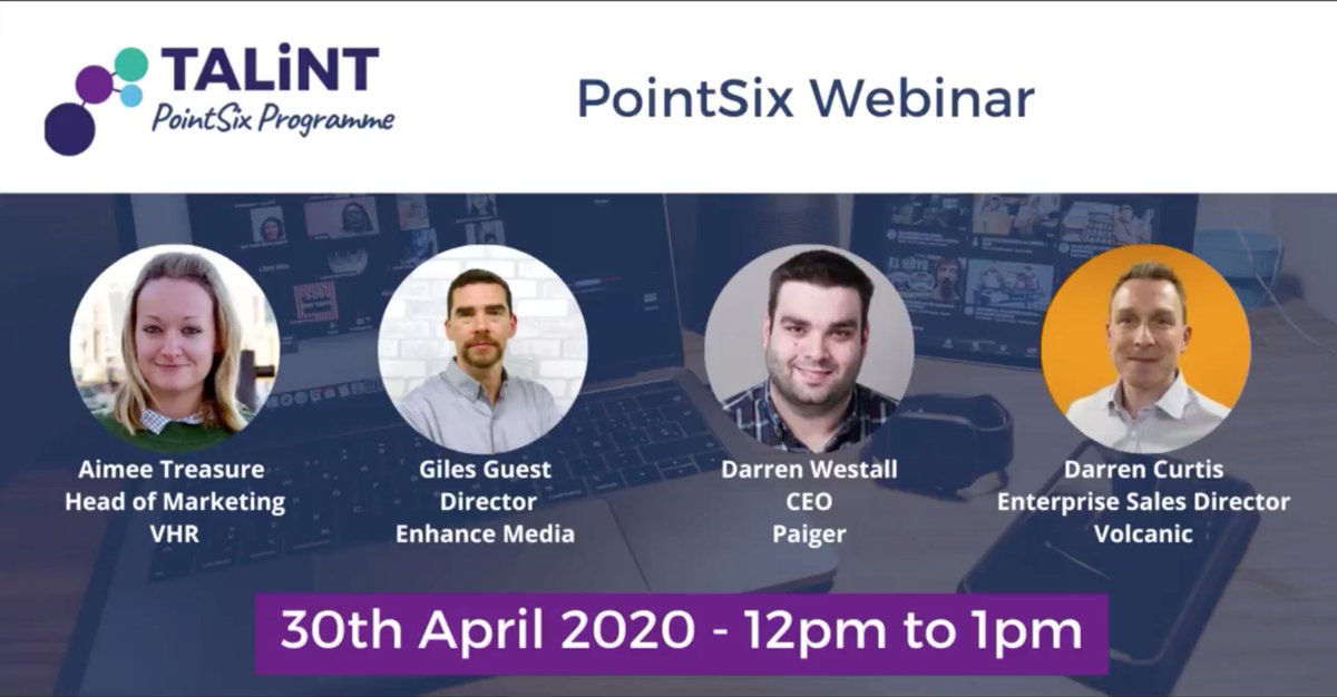 Access Volcanic (@volcanicuk) on Twitter photo Our Enterprise Sales Director, <a href="/curtisdma/">Darren Curtis</a>, will be joining Aimee Treasure, Giles Guest and Darren Westall in the next <a href="/talint_int/">TALiNT International</a> #pointsix webinar on 30th April!
Register and learn how to maximise #RecruitmentMarketing through the #COVID19 crisis: bit.ly/3bFz56c Our Enterprise Sales Director, <a href="/curtisdma/">Darren Curtis</a>, will be joining Aimee Treasure, Giles Guest and Darren Westall in the next <a href="/talint_int/">TALiNT International</a> #pointsix webinar on 30th April!
Register and learn how to maximise #RecruitmentMarketing through the #COVID19 crisis: bit.ly/3bFz56c