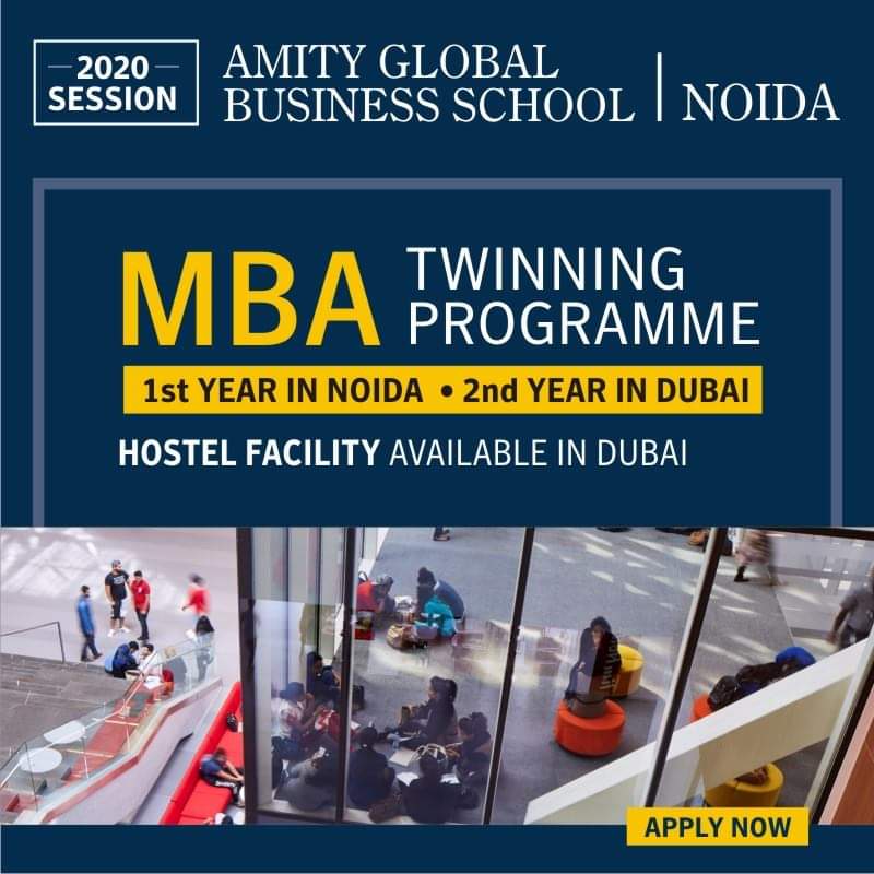 noidaagbs's tweet photo. You read that right! Join an #MBAprogram at #AGBS for the year 2020 and get a #GlobalAcademicExperience at our #Dubai campus for the 2nd year of the #MBAcourse.
#AmityTwinningProgramme #AmityDubai #MBA #BBA #Admission2020 #Noida #AdmissionOpen https://t.co/lRs7FpNguf