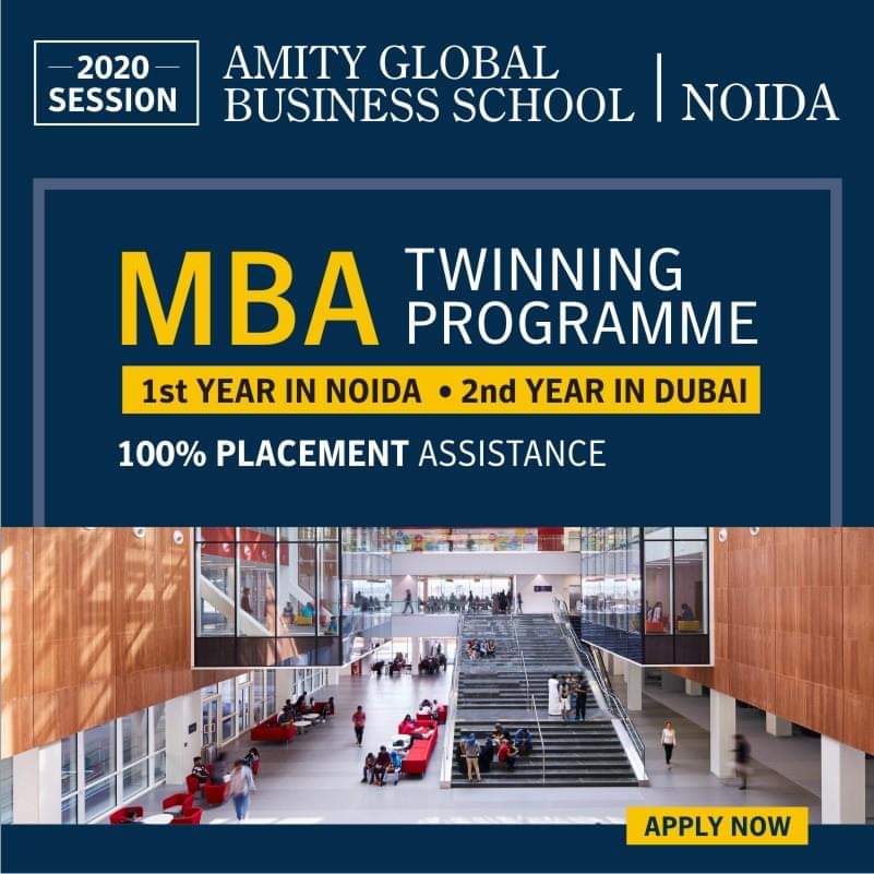 noidaagbs's tweet photo. You read that right! Join an #MBAprogram at #AGBS for the year 2020 and get a #GlobalAcademicExperience at our #Dubai campus for the 2nd year of the #MBAcourse.
#AmityTwinningProgramme #AmityDubai #MBA #BBA #Admission2020 #Noida #AdmissionOpen https://t.co/lRs7FpNguf
