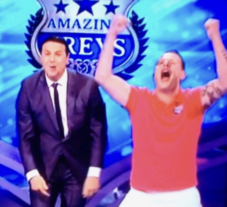 gregnewman16's tweet photo. 6 years ago today the greatest ever performance of Man Vs The Elderly was aired on prime time Saturday night telly on ITV #gameshowwinner #grannybasher #amazinggreys @PaddyMcGuinness @therealsophiejo https://t.co/9dPedwJR5n