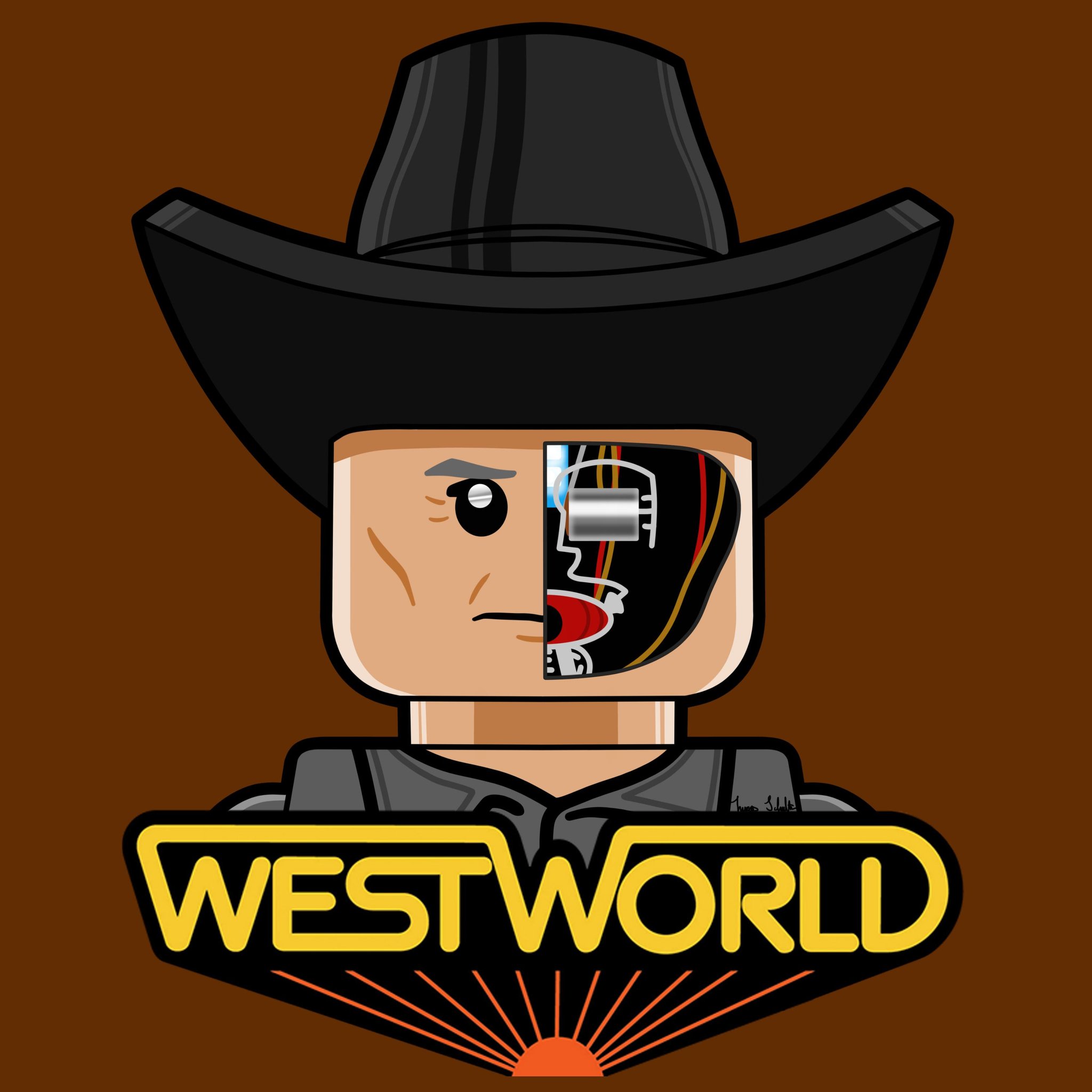 Lucas J Schultz on X LEGO The Gunslinger from 1973 s Westworld starring Yul Brynner . art artist digitalart illustration lego legos minifigures minifigure legominifigures legominifigure legominifigs l...