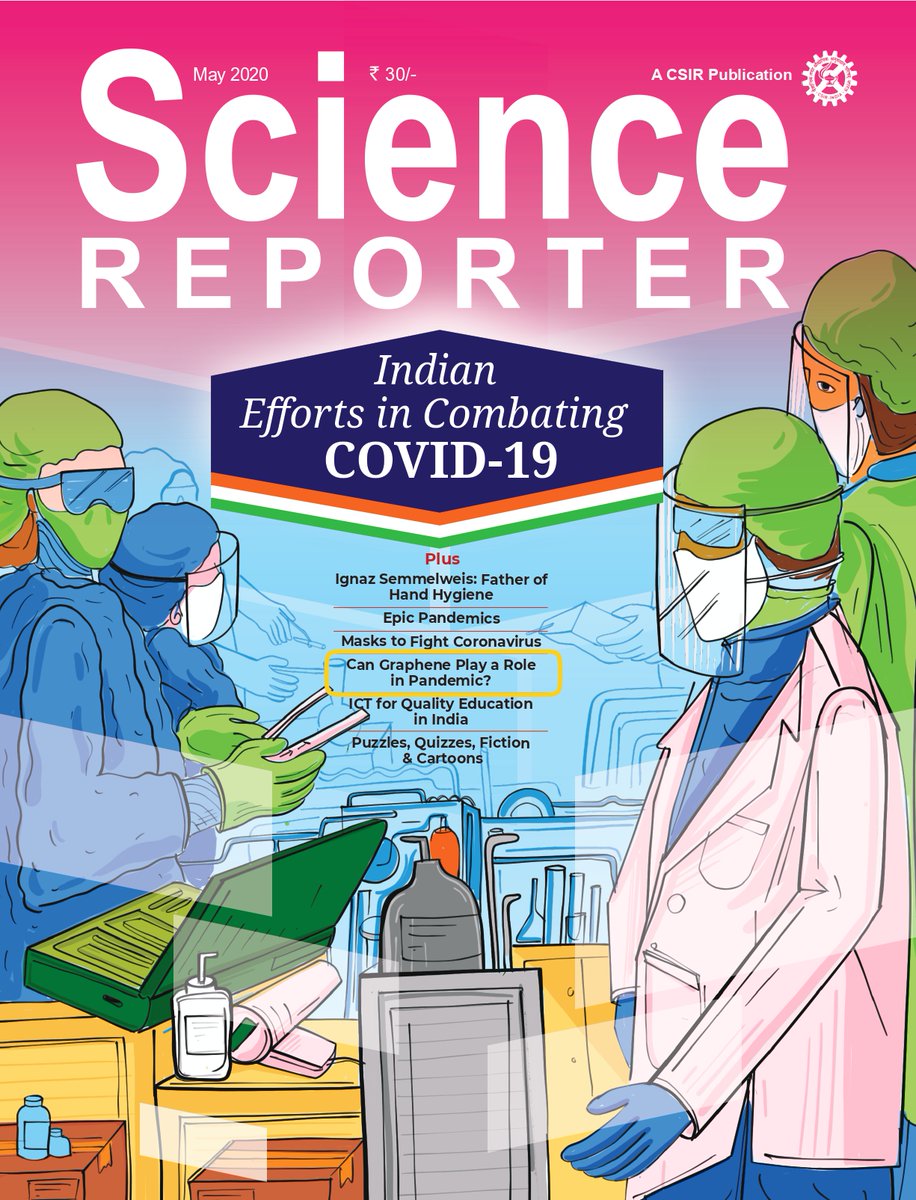 csirampribhopal's tweet image. #ToKnow:
Can Graphene-based Materials Play a Role in the Fight against COVID-19?
#ReadTheArticle by Dr. A.K. Srivastava et al. published in #ScienceReporter, May 2020.
@CSIR_IND 
#FightAgainstCoronavirus #CSIRFightsCovid19 #COVID19 #ScientificSocialResponsibility