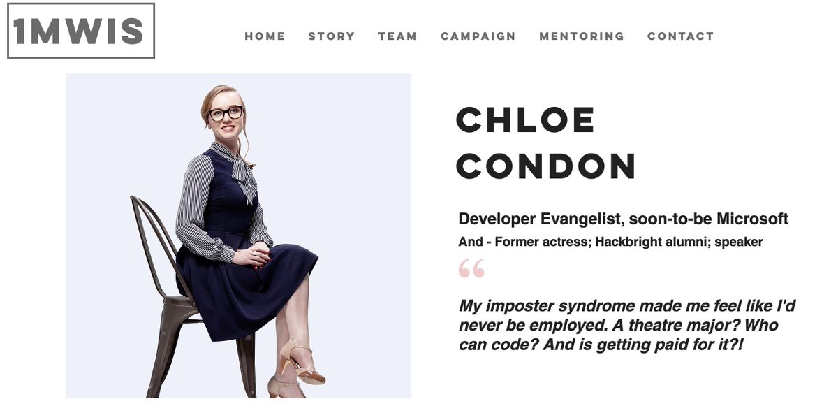 THREAD 2/51 

Meet Chloe Condon again - a developer evangelist /advocate - who makes sure engineers use products successfully. She's a former actress proving that you don't need to change who you are to be successful in STEM. 

Ft &amp; thx <a href="/ChloeCondon/">Chloe Condon</a>
1mwis.com/profiles/chloe…