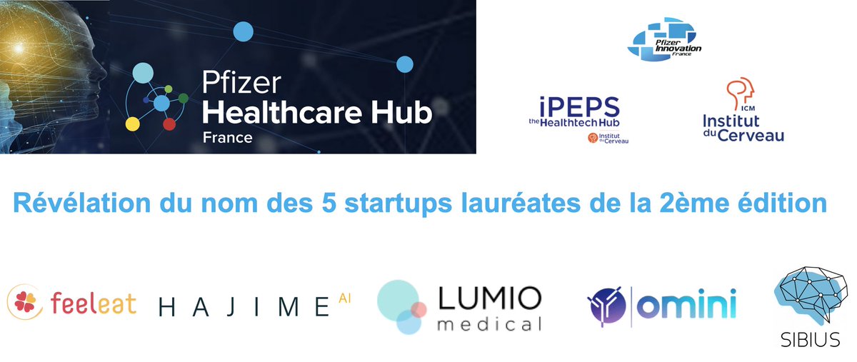 Veille #Esanté : Le " Pfizer Healthcare Hub France " dévoile la sélection de leur 2ème édition avec 5 startups au service des patients et du parcours de soins : <a href="/Feeleat_/">Feeleat</a>  <a href="/hajimeai_fr/">HAJIME AI</a> <a href="/LumioMedical/">Lumio Medical</a> <a href="/SibiusCorp/">SIBIUS</a> et #Omini

📌: linkedin.com/posts/jeromele… #hcsmeufr cc <a href="/CouturierAude/">Aude Couturier M.G. 🇺🇦</a>