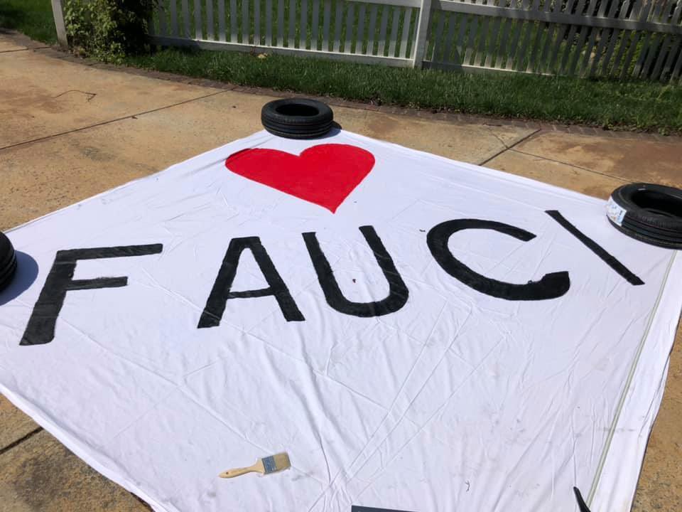 reesewaters's tweet photo. We are officially obsessed with Anthony Fauci. One woman in upper Montgomery county has taken that to the extreme #InThisTogether #GetUpDC https://t.co/a9EXkin746