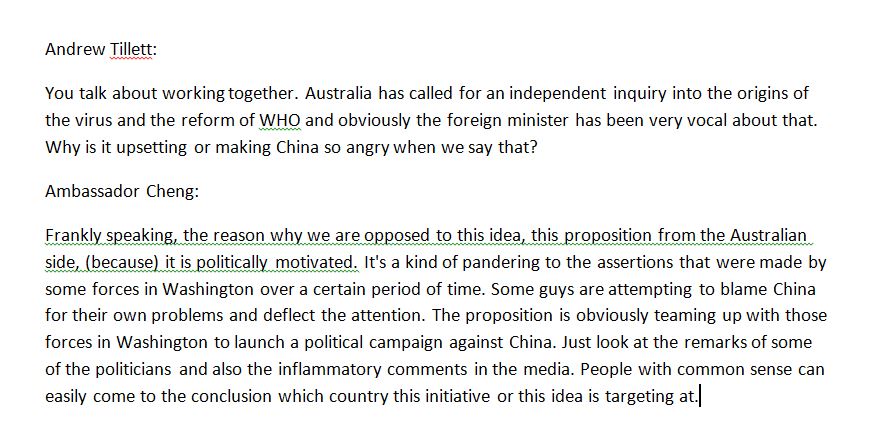 Australia: Calls for an independent inquiry  http://au.china-embassy.org/eng/sghdxwfb_1/t1773741.htm