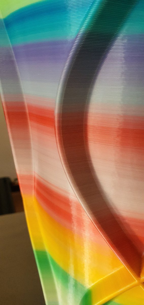 martin_hawkes_1's tweet image. It&apos;s been a while since I have used my #BFG printer but needed a bin for my daughters room this came out great in @eryone rainbow PLA with a 1mm nozzle at 1.5 line thickness &amp;amp; 0.4 layer height and ofcourse the @WhamBamSystems did a great job 😁