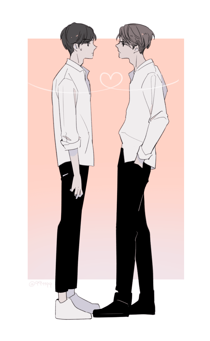 「TineとSarawatの立ち姿の違いがめちゃくちゃ好き2gether 」|9のイラスト