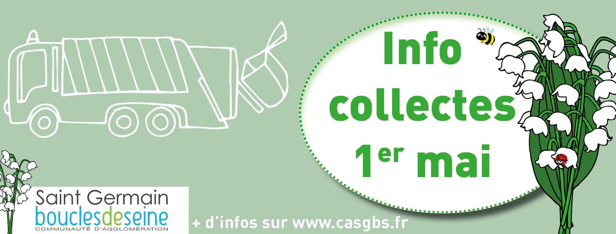 👉Le 1er mai c'est vendredi prochain, qu'en est-il des collectes sur le territoire de la CASGBS ?
▶️ Retrouvez le récapitulatif commune par commune en cette période de confinement sur bit.ly/2Sdogk2