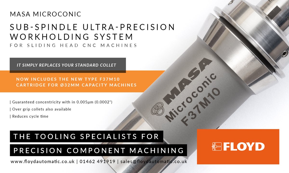 Floydautomatic's tweet photo. WE SUPPLY THE NEW TYPE F37M10 FROM MASA TOOL
Part of the Microconic System for Sliding Head Machines
@Microconic
Find out more here https://t.co/TP3FI03Pr3
Microconic System is supplied by Floyd Automatic
#newapproach #masatool #microconic #floydauto https://t.co/J2oVQmX0M5