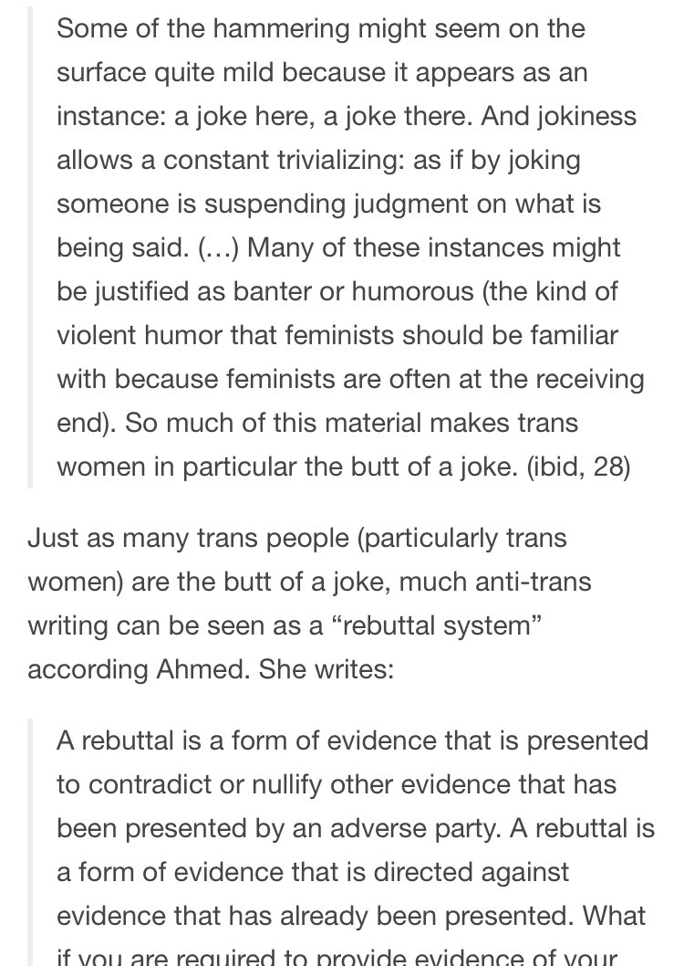 Anyway, this gender binary often has violent consequences, such as the forced “corrective” surgeries of intersex babies, discrimination and violence against trans folx etc. It also manifests in what you could describe as a constant “hammering” at your sense of self (Ahmed 2016).