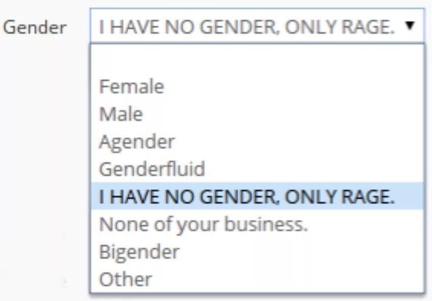 I’m not saying that you can’t make jokes about gender/gender identity, I make them and share them all the time. For instance, memes like these:  https://twitter.com/queerkhazad/status/1252488175634784257