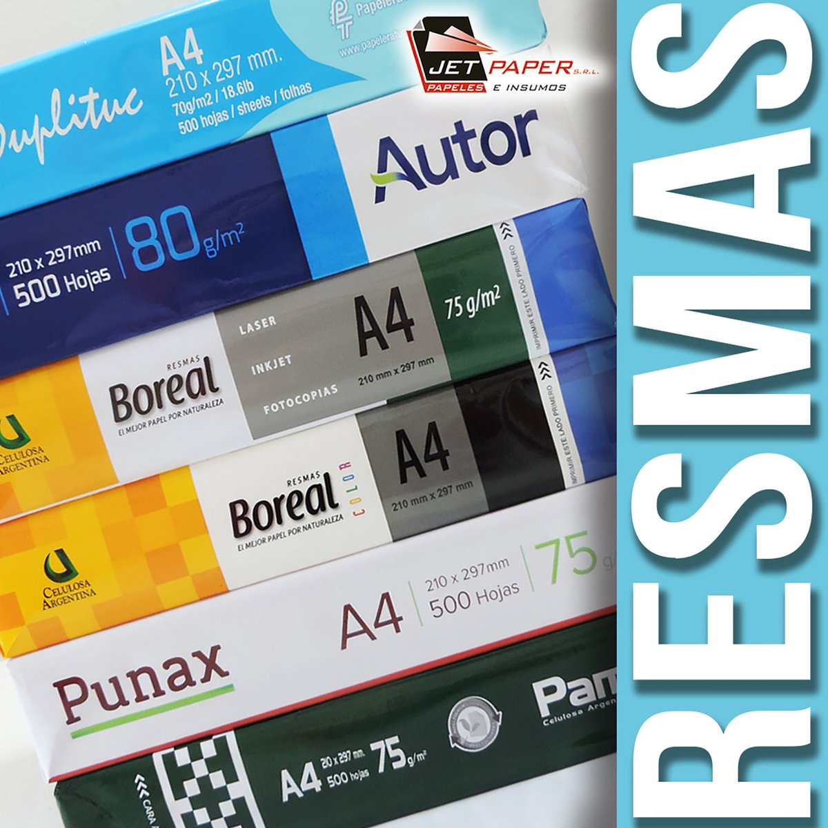 JetPaperSRL's tweet image. ✅Resmas para cada necesidad: Pampa - Duplituc- Boreal - Autor - Tempo Premium - Chamex -Punax. Formatos: A4/A3/Oficio/Carta/Doble Carta /22x34cm. A4 a en colores: Celeste - Verde - Amarillos - Rosa. 
WhatsApp 15-2368-0898 - 4202-5147/6156
Ingresa a jetpaper.com.ar/#!/categoria/1…