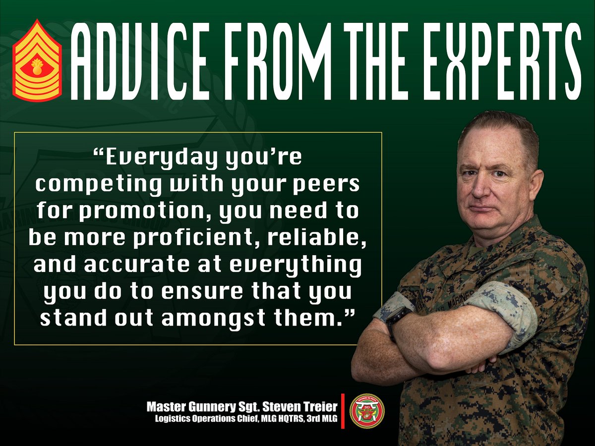 3rdMLG's tweet photo. Wise Counsel!
Master Gunnery Sgt. Steven Trier gives us some words of knowledge for Master Guns Monday! (U.S. Marine Corps @USMC graphic illustration by Lance Cpl. Armando Elizalde)
#motivation #Mondays #Masterguns #MGySgt #Marines #wisdom #usmc https://t.co/OqQ58pwYHz