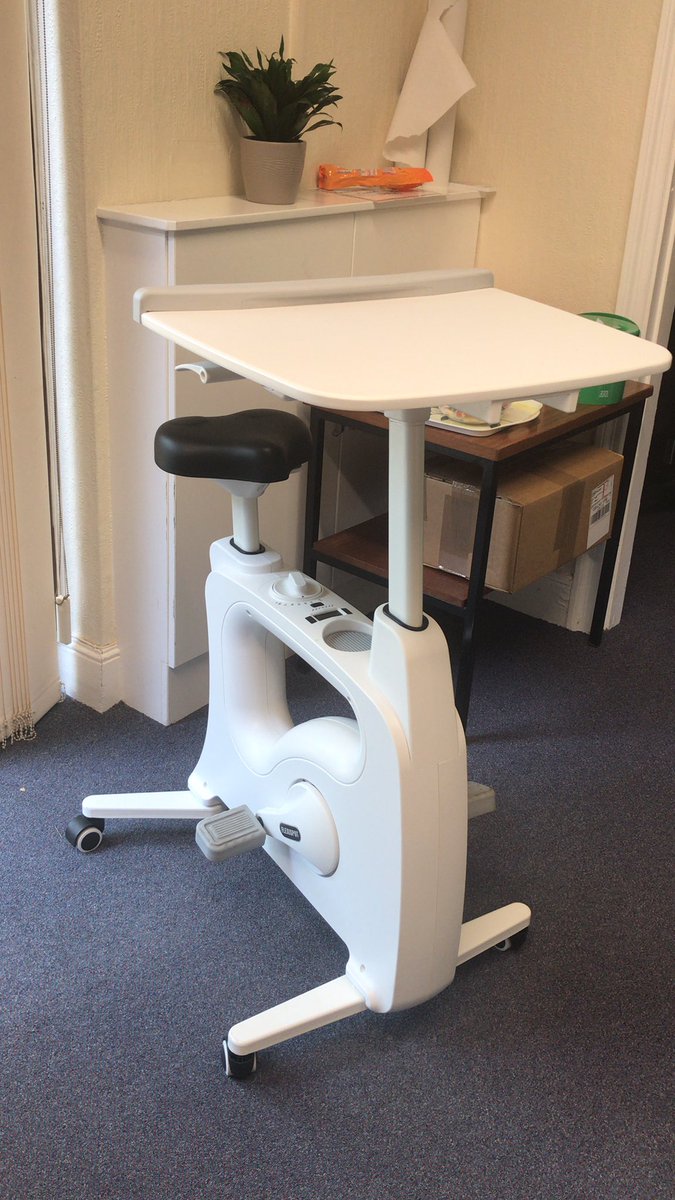 LisaJJohns's tweet photo. #StayInWorkOut working longer days but having the desk bike at work has meant I can combine some admin tasks whilst moving. Clocked up 100km since #lockdown! @sws_lpft #MoveMoreAtWork https://t.co/33fOG0nHs5