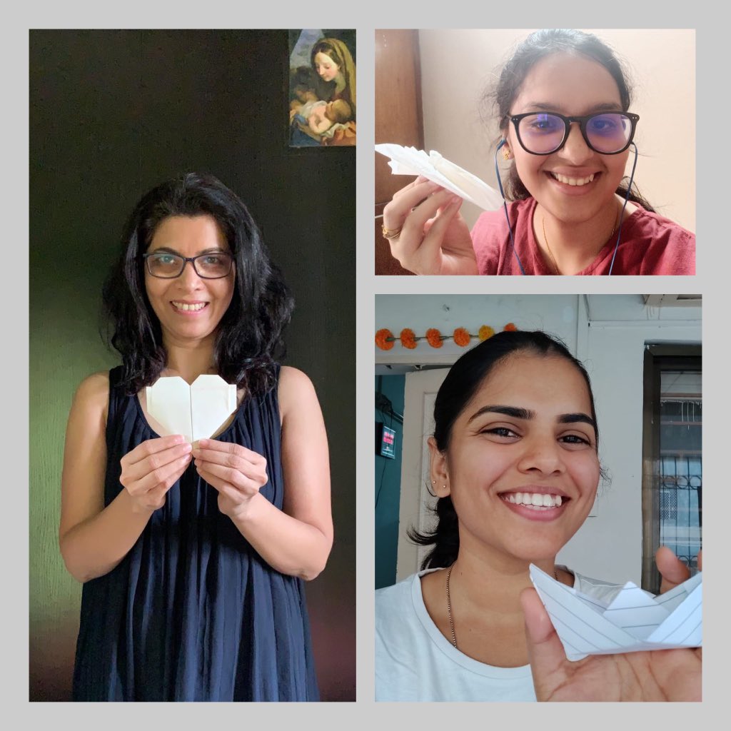 CapgeminiAIE's tweet image. #AIEMumbai team turns into origami artists at a virtual fun session. 
From hopeful hearts, to the planes that fly high, boats that sail through rough waters, a sweet home, a dancing swan, a pen stand &amp;amp; a winged butterfly! We made the best of what we got. We are #StrongerTogether