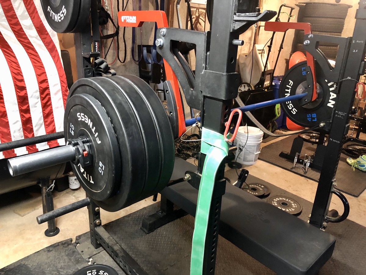 New rep personal best! 10 x 335 lbs. Nowhere near as taxing as deadlifts or squats.#benchpress #homegym #garagegym