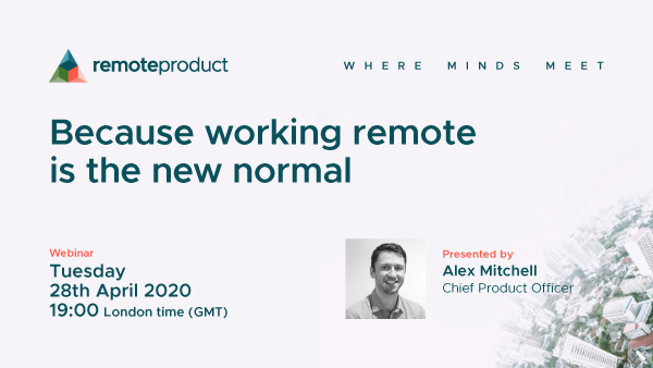 RemoteProduct's tweet photo. Because working remote is the new normal. Join us for a webinar tonight with @AlexMitchell

RSVP at this link: https://t.co/YaERO2SbSX

Join webinar at: https://t.co/5WjBxWQclW

#remoteworking #teamremote #meetup #onlinecommunity https://t.co/A8ZpqFhFP8