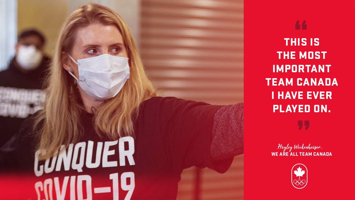 Did you watch <a href="/StrongerCanada/">#StrongerTogether, #TousEnsemble</a> yesterday? Hayley Wickenheiser had an important message for #TeamCanada 🇨🇦 during the #StrongerTogether broadcast ♥️🤗