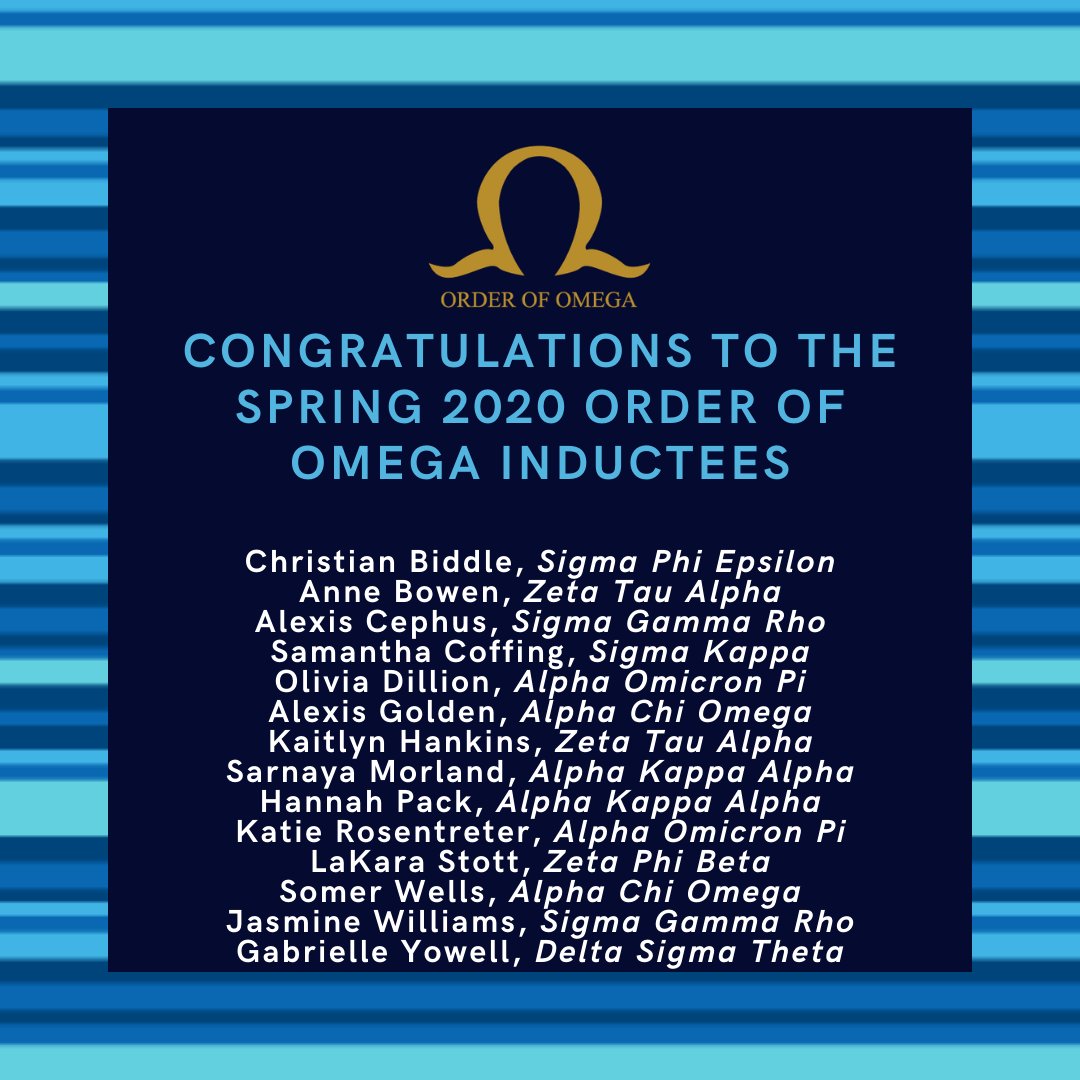 IndStateFSL's tweet image. Congratulations to the Spring 2020 @StateOmega inductees into @orderofomega! We held our virtual induction this evening and are proud to recognize these outstanding members of the community.