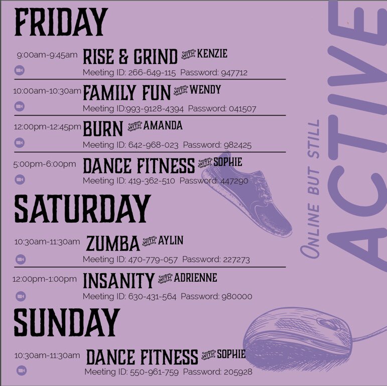 Here is this week’s GX schedule!