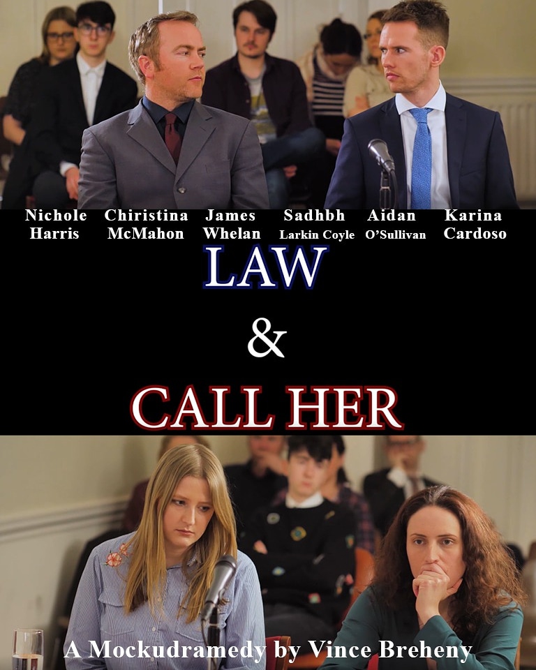 New poster for Vince Breheny's mockudramedy #shortfilm, Law and Call Her, where a douchebag and his sweetgirl battle it out in "court" when their love connection goes wrong.

Info at: facebook.com/lawandcallher

#irishshorts #comedies #lawandcallher
<a href="/AidaOSullivan/">Aidan O Sullivan</a>
@DiegoBittermen