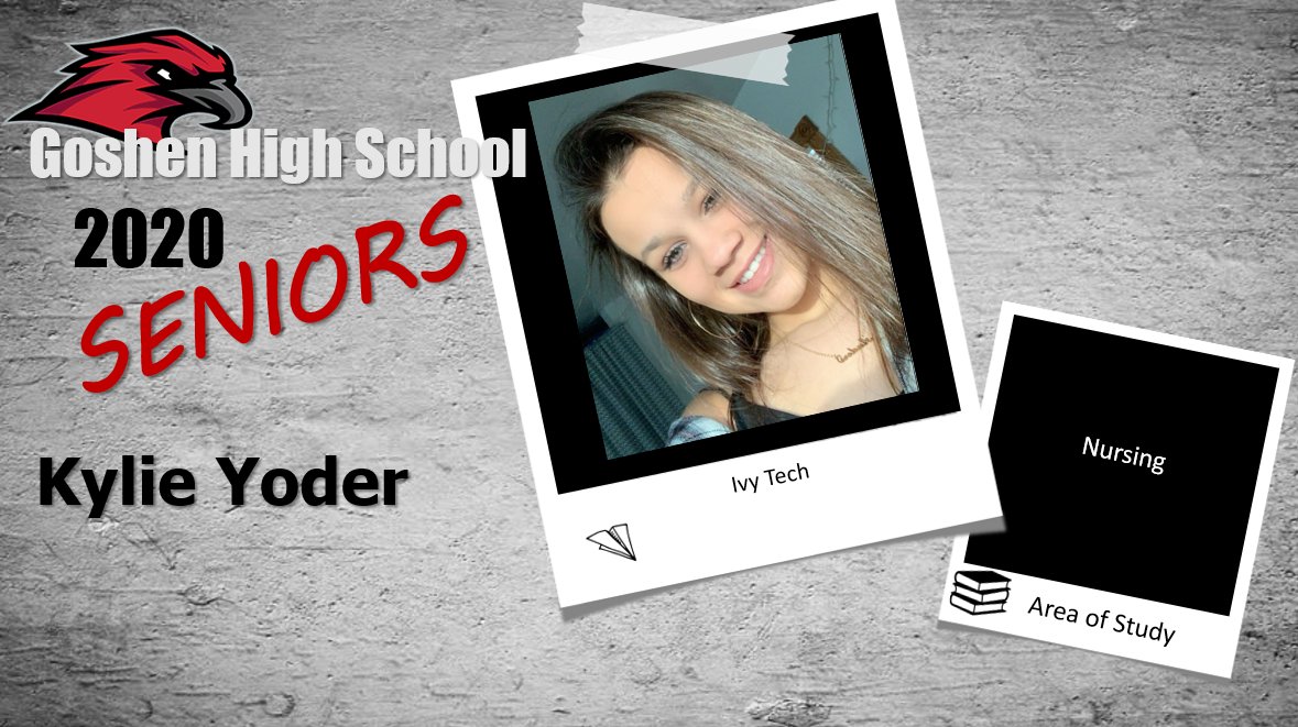 stucoGHS's tweet photo. Kylie plans to become a registered nurse and will be attending @IvyTechCC . Congrats on being a part of the GHS class of 2020, Kylie! We look forward to watching your journey! RedHawk Proud! @kylie_yoder14 https://t.co/UoWfpC46Z4