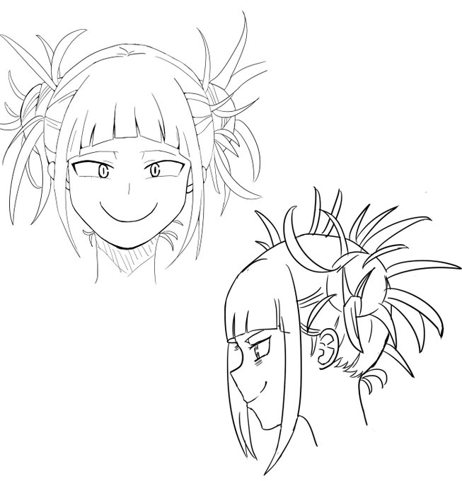 顔の構造とパーツを理解する為に正面顔と横顔を描いてみた。

正面顔の構造と横顔の構造を理解できれば斜めの顔も自由に描けるはず。

しかし同じ顔で正面顔と横顔を似せるのって難しいな・・・正直髪の毛がないと同じ顔と認識できない。

てゆうかこの娘の髪の毛どないなっとんねん。 