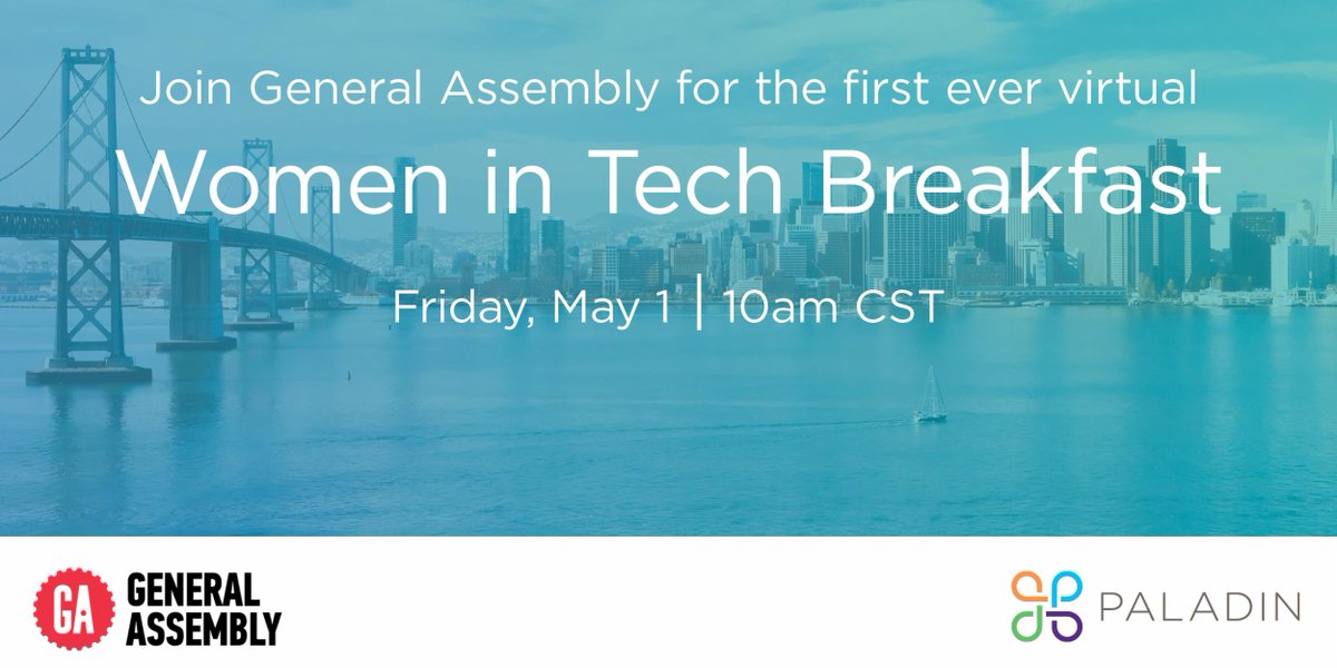 ChamberlinLauri's tweet photo. Women in Tech Breakfast is back! Join @GA_Chicago and @PaladinStaff on 5/1 for a virtual webinar featuring 5 inspiring women who will share advice on how to navigate the workplace as a woman. Register: https://t.co/h0ay8rO3zZ #WomenInTech #LearnAtGA https://t.co/4l2xmGxsha