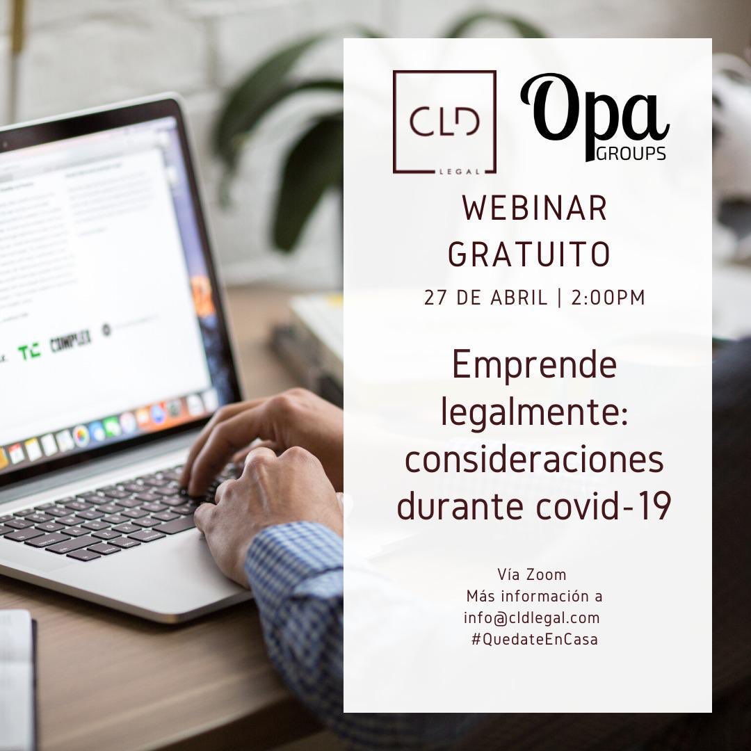 opagroups's tweet photo. #Emprende Legalmente #Panamá • esto es HOY 2:00 PM y es GRATIS, Inscríbete en info@cldlegal.com (envía tus datos para que te den el acceso) ¡Te esperamos! https://t.co/oqeoirjMkv