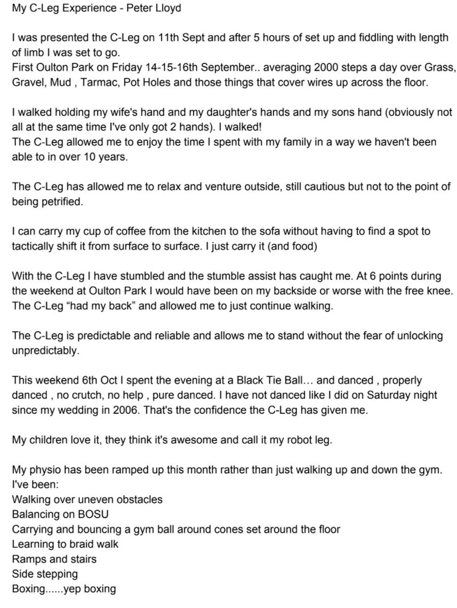 Hopalonglloydy's tweet image. I thought this was worth sharing again. Having a team of amazing physios, and a brilliant prosthetist from @MFTnhs #SpecialisedAbilityCentreWythenshawe and to @ottobockuk for the #CLegExperience this was only after a couple of months using it.