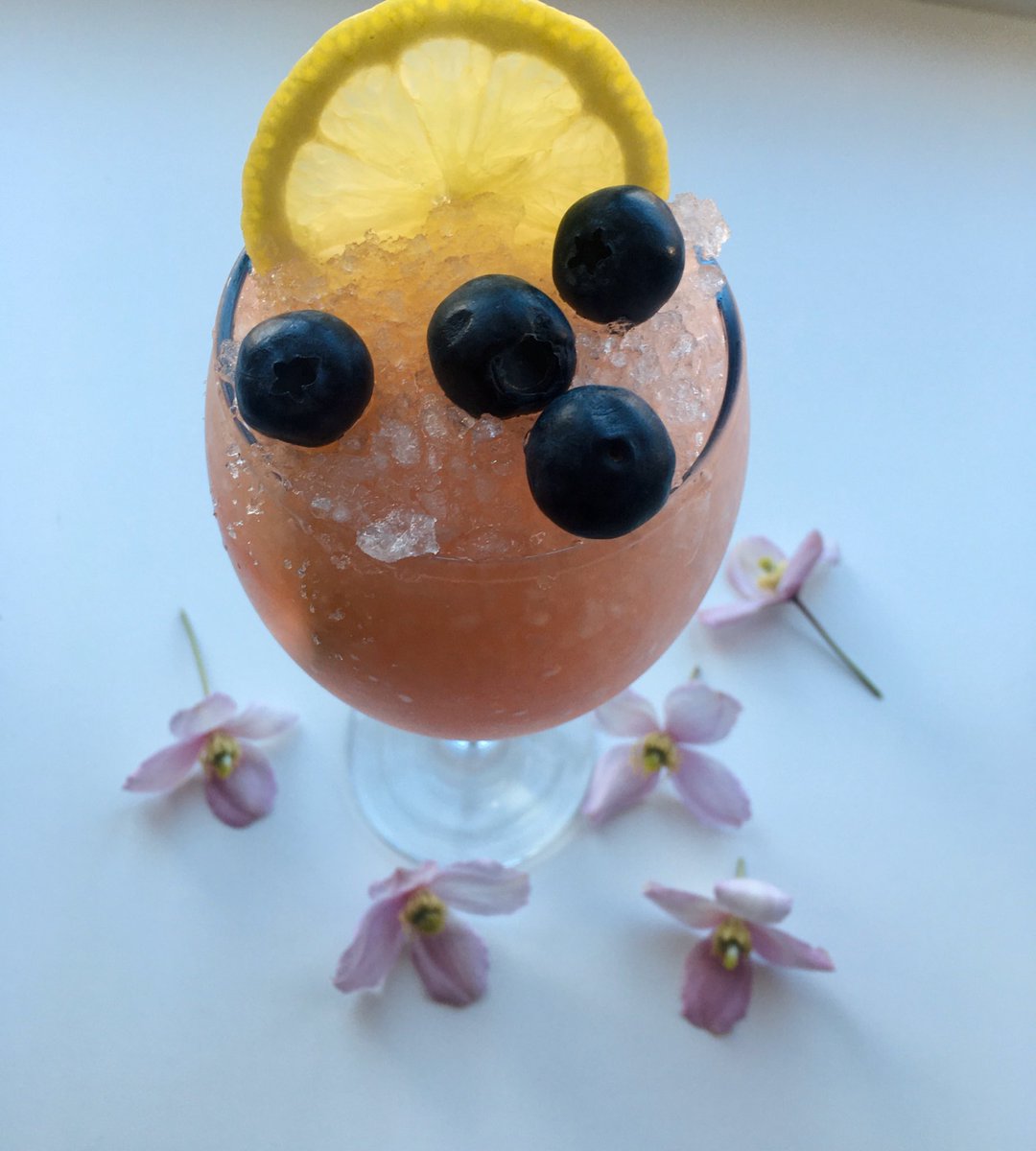 Tasha ✌🏻✌🏼✌🏽✌🏾✌🏿 (@natashaeunice_) on Twitter photo Lemonade Frozé
1 bottle <a href="/echo_falls/">Echo Falls</a> rosé 🍷
Tray of lemonade ice cubes
Sliced lemon
Blueberries
| Lemonade into ice cube tray. Freeze 3-4 hrs. Once frozen, blend or crush into slush. Fill each glass half full of rosé. Top remainder of glass with crushed cubes. Garnish. Lemonade Frozé
1 bottle <a href="/echo_falls/">Echo Falls</a> rosé 🍷
Tray of lemonade ice cubes
Sliced lemon
Blueberries
| Lemonade into ice cube tray. Freeze 3-4 hrs. Once frozen, blend or crush into slush. Fill each glass half full of rosé. Top remainder of glass with crushed cubes. Garnish.