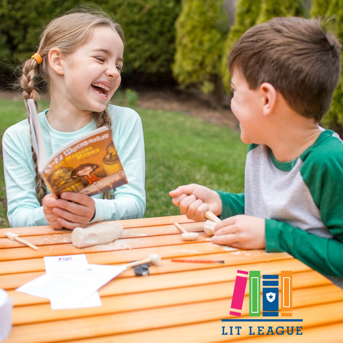 litleagueboxes's tweet photo. Lit League’s A to Z Mysteries Series: The Missing Mummy activity box is a blast, including a mummy crepe paper race, a dig kit, a picture mystery to solve, and more! #siblinggoals #litleagueboxes #read #raisingreaders #atozmysteries #ronroy @RonRoyAtoZ https://t.co/9DptW5PmhB