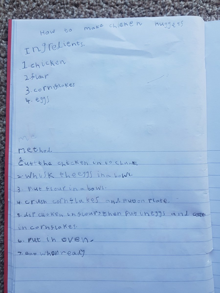 ljn30's tweet photo. @MethilhillPS Kids writing the ingredients and method for making homemade Chicken Nuggets for tea. Health & Wellbeing Tasks π https://t.co/LZlAqCuH3o