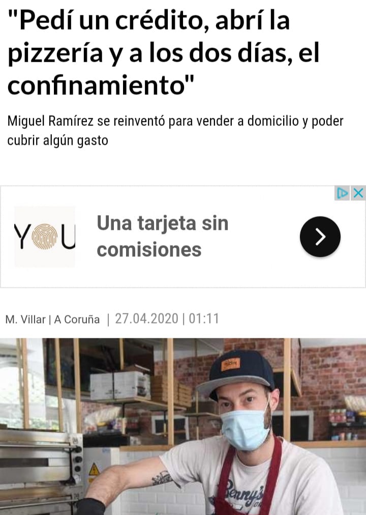 NOTLIMITS1996's tweet photo. Un amigo de A Coruña ha puesto toda la ilusión y dinero en abrir su negocio. Dos días después de abrirlo comenzó el confinamiento. 

Desde aquí me gustaría que entre todos mediante un RT hiciéramos llegar su negocio a más gente. 

🍕Harlem pizza
📞 881129844
📍Plaza Pontevedra 26 https://t.co/ldP39UOuRx