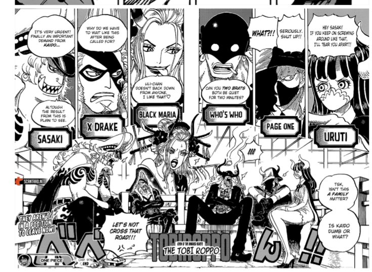 Zed Anime One Piece Chapter 978 The Tobi Roppo Are Revealed What S Your Say Can T You Wait To See Kaido S Son Too T Co Nghdoyzccm Twitter