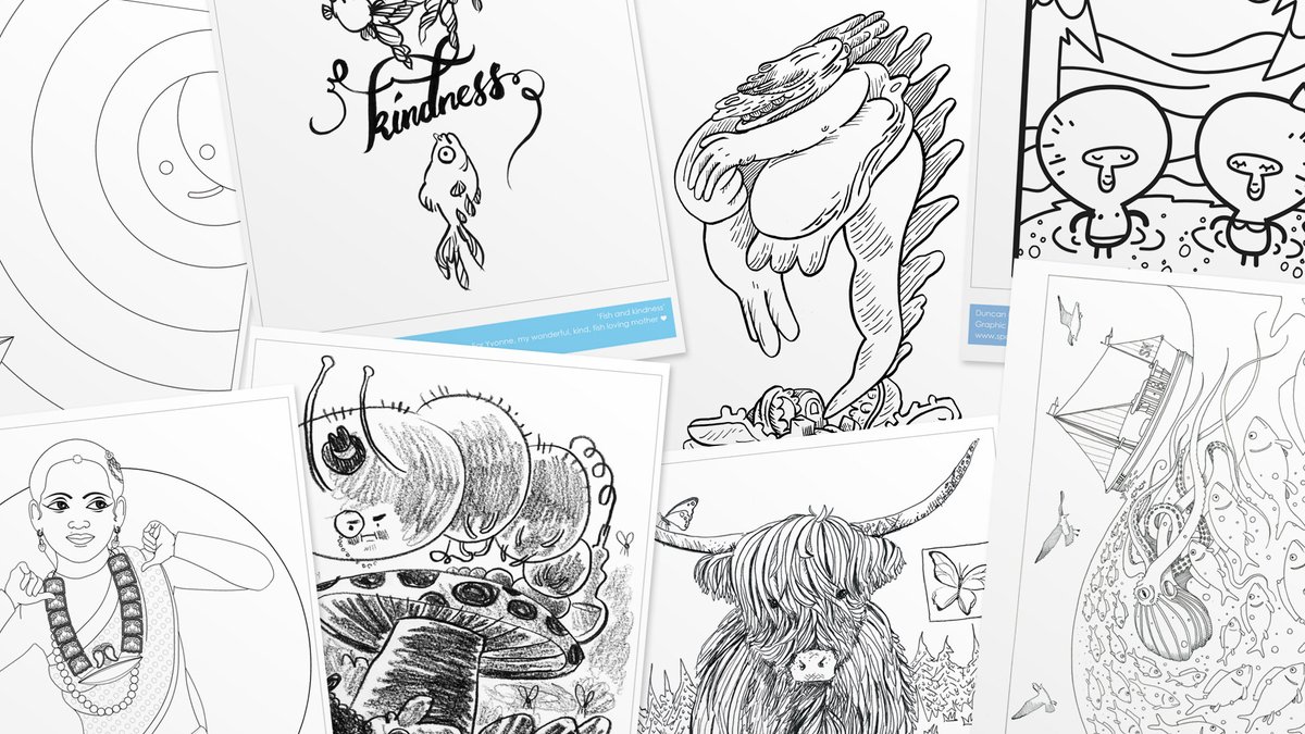 klanimation's tweet photo. Hello, here's a link to 36 free colouring book pages to download any print. They were created to raise money for St Christopher's and LOROS Hospices in memory of my Mum.   Please share!  Happy colouring.  Sarah  :)
https://t.co/58myKbPguo https://t.co/15PHN6koBu