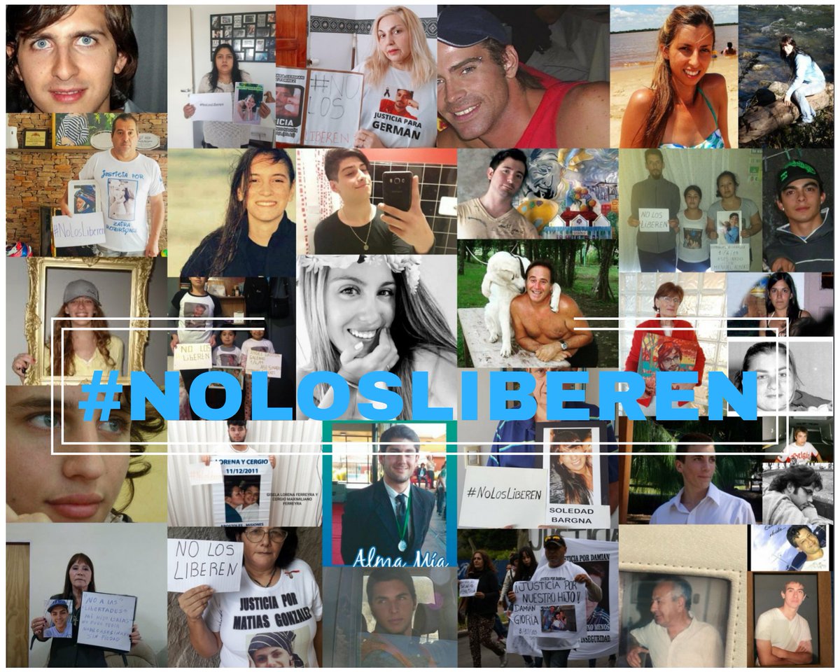 Apoyo a todo los familiares de las víctimas. A la mayoría los conozco y hemos compartido su dolor. NO SE PUEDE LIBERAR A  CRIMINALES. Y menos, usando como excusa el coronavirus.Piensen muy bien los funcionarios judiciales y del gobierno antes de hacer, pedir o permitir esto.