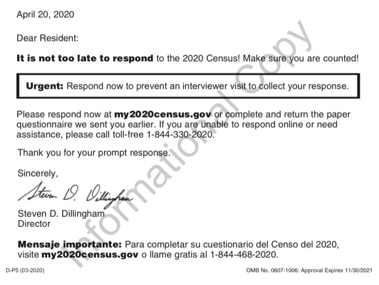 hansilowang's tweet image. Starting today, this postcard is set to arrive in the mail at homes that have been ignoring #2020Census mailers.

The more homes that respond now, the fewer door knockers needed to try to go out starting in August. 

You can respond at:
- my2020census.gov
- 1-844-330-2020